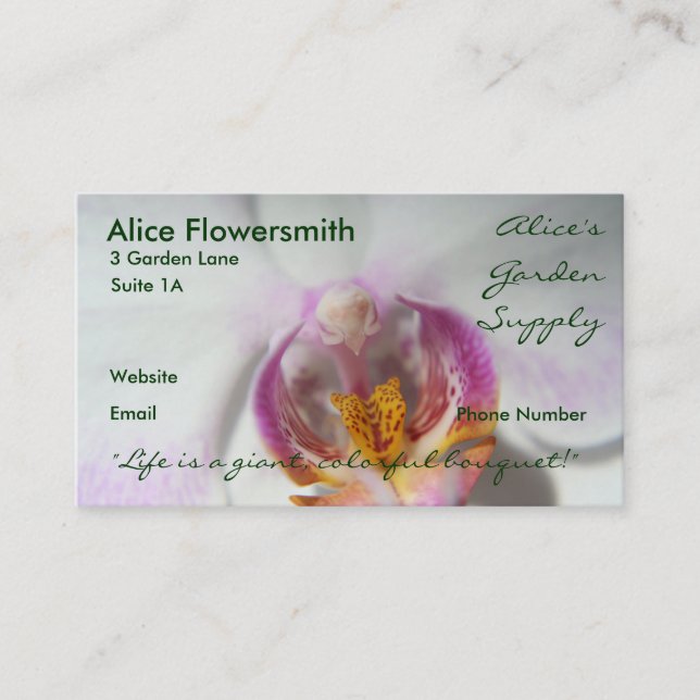 White Orchids business cards (Front)
