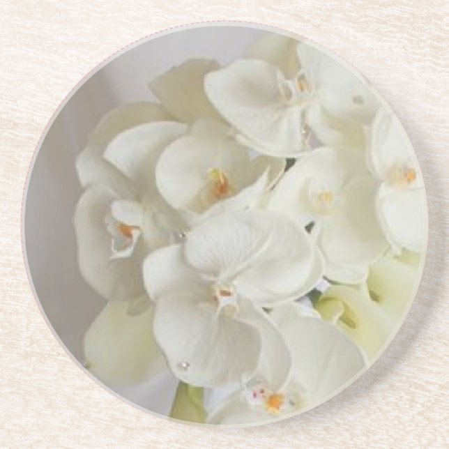 White-Orchids Coaster (Front)