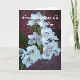 White orchids, Congratulation on Your Wedding Card
