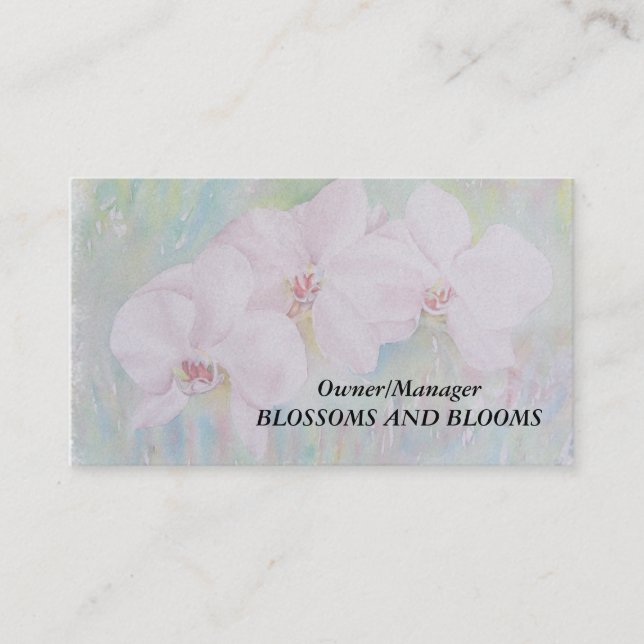 WHITE ORCHIDS CUSTOMIZABLE BUSINESS CARDS (Front)