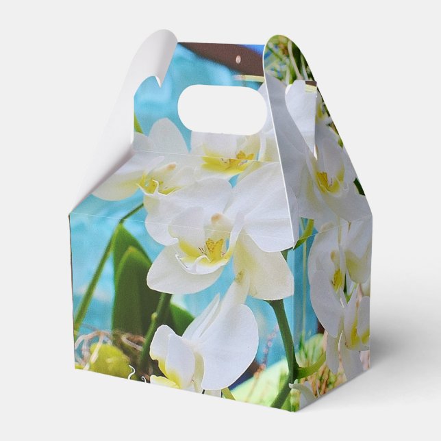 White Orchids  Favour Box (Front Side)