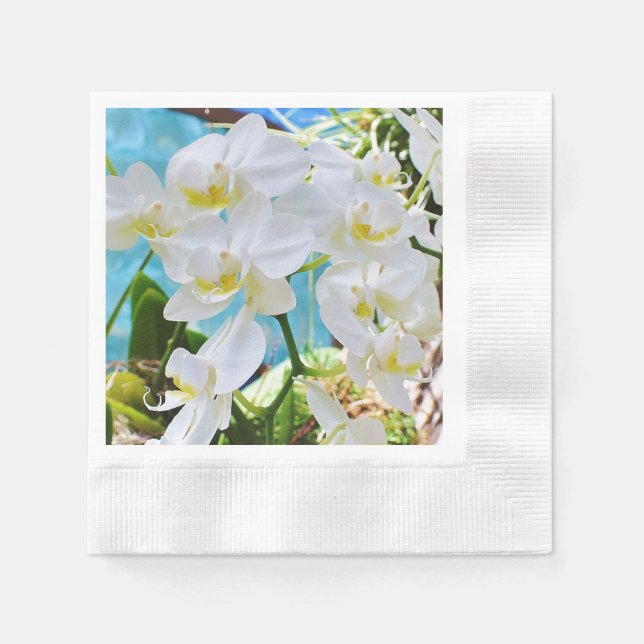 White Orchids  Napkin (Front)