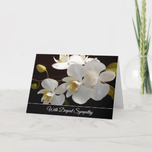 White Orchids Sympathy Card