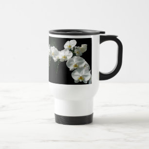 White Orchids Travel Mug