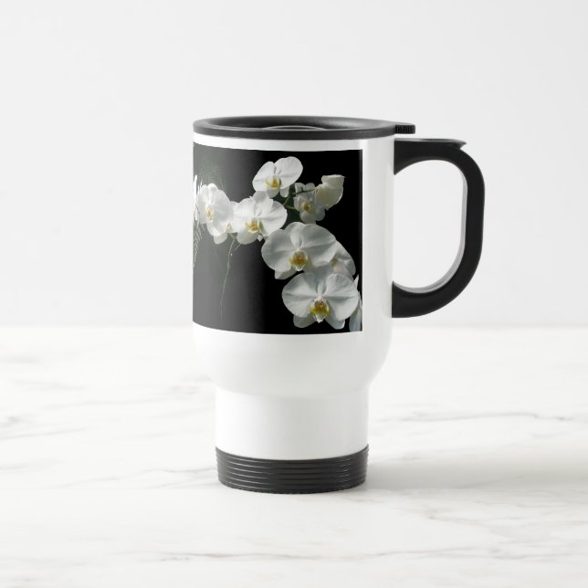White Orchids Travel Mug (Right)