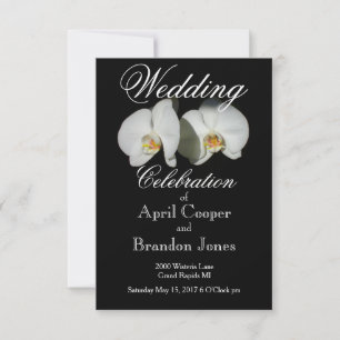 White Orchids tropical floral Invitation