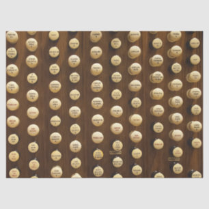 White organ stops tissue paper