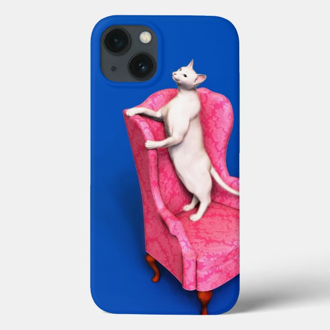 White oriental cat Case-Mate iPhone case (Back)