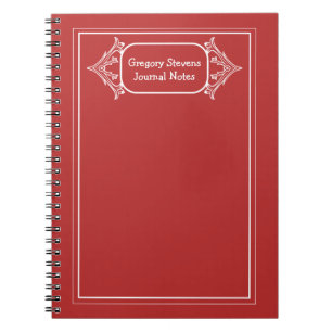White Ornamental Framed  Notebook