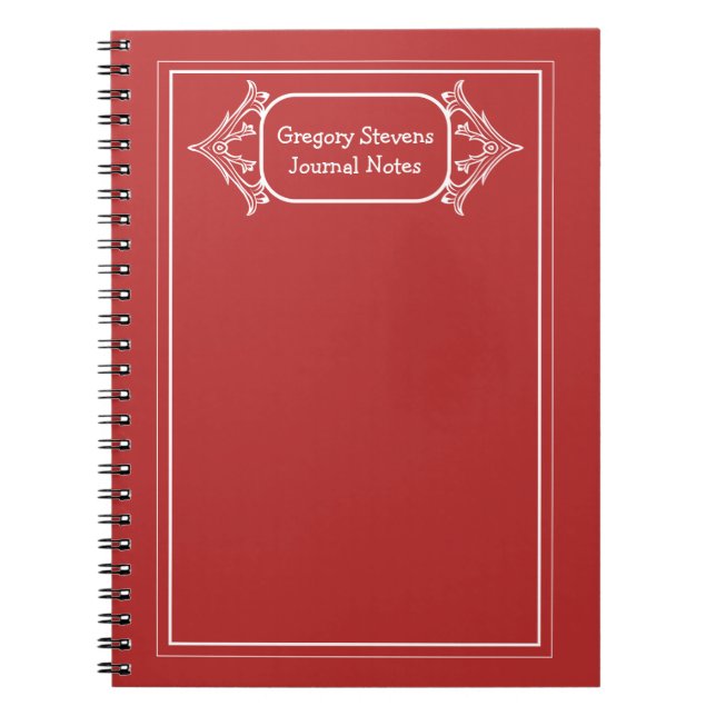 White Ornamental Framed  Notebook (Front)