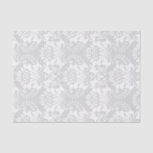 White Ornate Swirls Custom Light Grey Background Tissue Paper