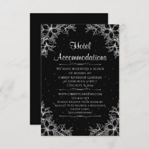 White Ornate Wedding Hotel Accommodation Enclosure Card