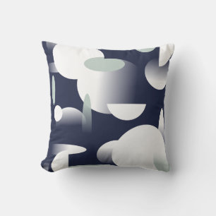 White Oval Circle Shapes Pattern Cushion Pillow