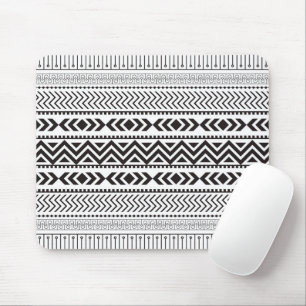 White over black modern pattern mouse mat