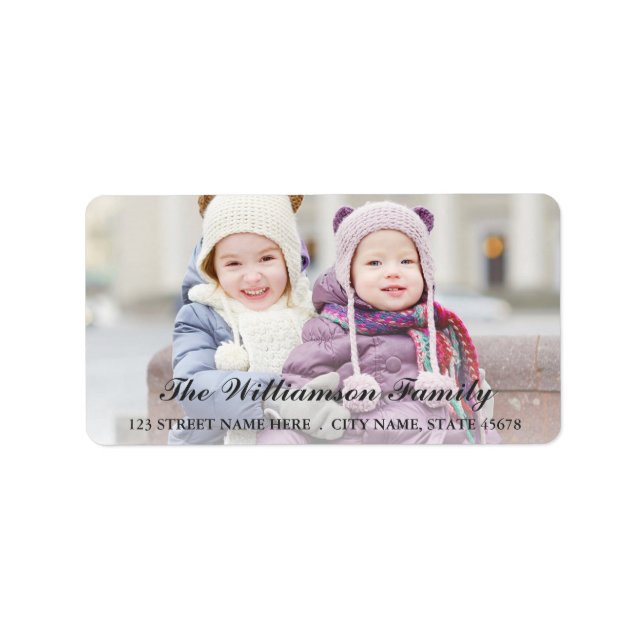 White Overlay Photo Address Labels (Front)