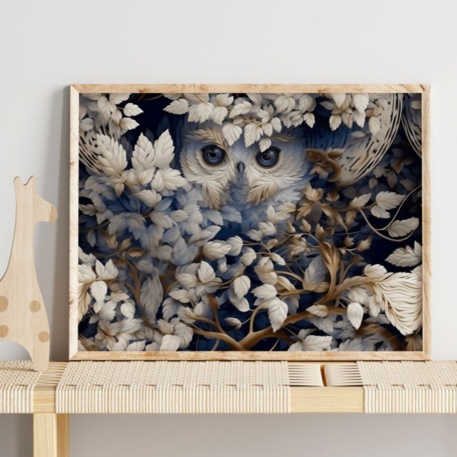 White Owl Hidden Animal | Owl Wall Print (Creator Uploaded)