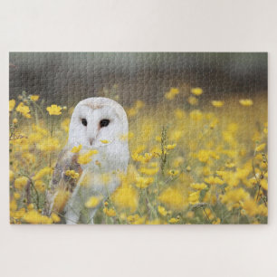 White owl in the wild jigsaw puzzle