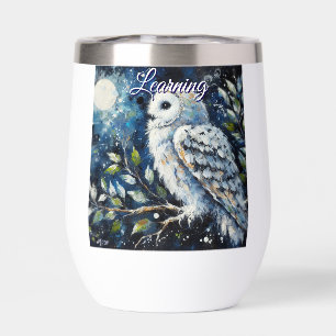 White Owl On Branch in Moonlight Personalised