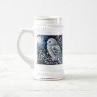 White Owl On Branch in Moonlight Personalised