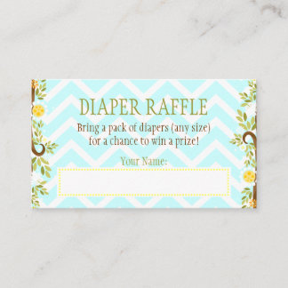 White Owls - Diaper Raffle Ticket Enclosure Card