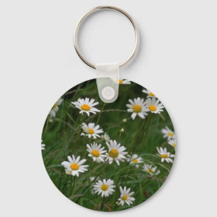 white Oxeye daisy flowers Key Ring