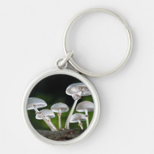 White Oyster Autumn Mushrooms Key Ring