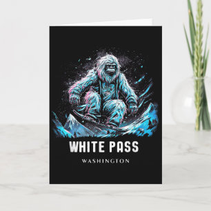 White P Washington Ski Skiing Skier _1 Card