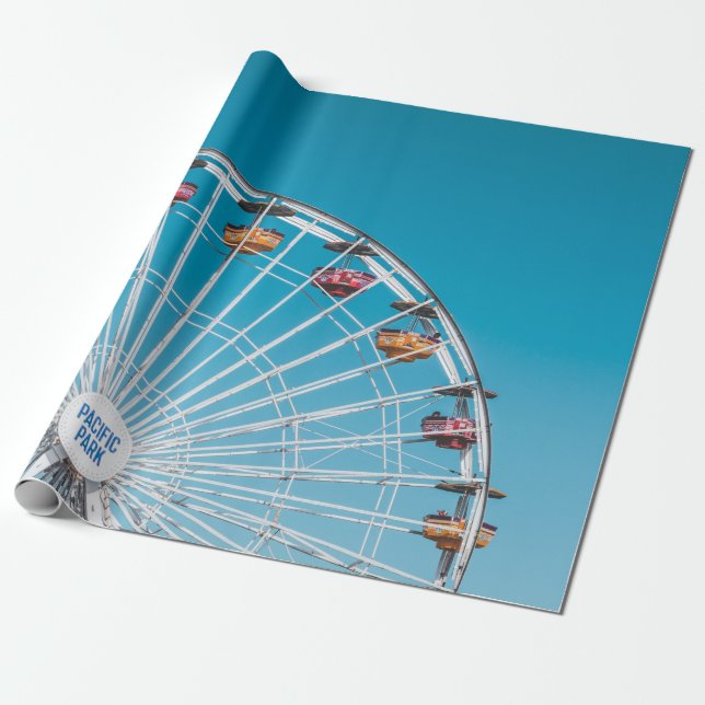 White Pacific Park ferris wheel Wrapping Paper (Unrolled)