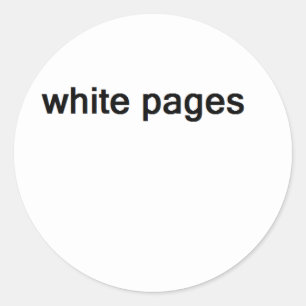 white pages classic round sticker