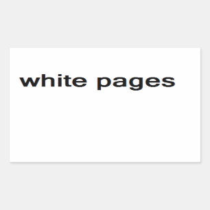 white pages rectangular sticker