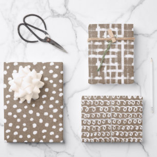 White Paint Rustic Kraft Simple Elegant Christmas Wrapping Paper Sheet
