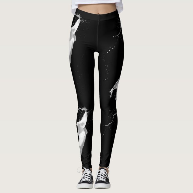 White Paint Splash Leggings (Front)