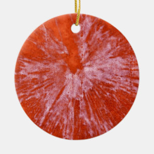 White Paintball on Red Ceramic Tree Decoration