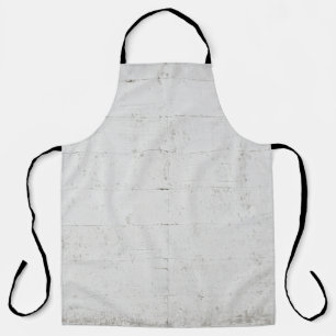 White painted concrete wall concrete apron