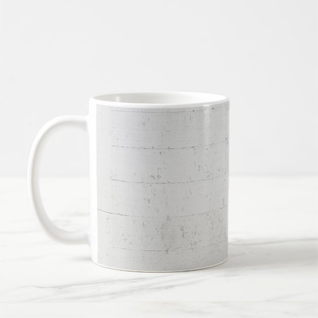 White painted concrete wall concrete coffee mug (Left)