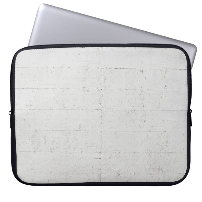 White painted concrete wall concrete laptop sleeve (Front)