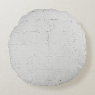 White painted concrete wall concrete round cushion