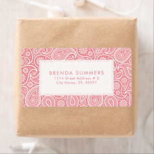 White Paisley Custom Pink Background
