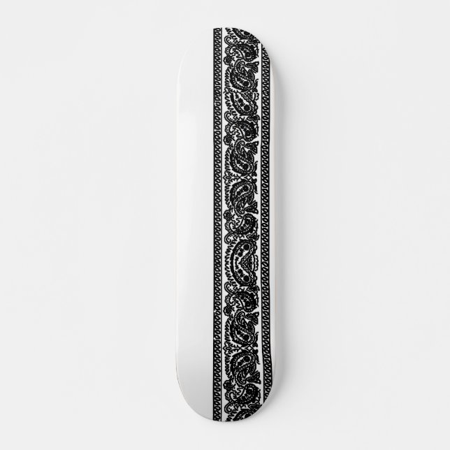 White Paisley Skateboard Pro (Front)