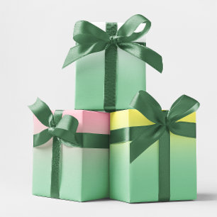 White Pale Yellow Pink and Mint Green Ombre Mix Wrapping Paper Sheet