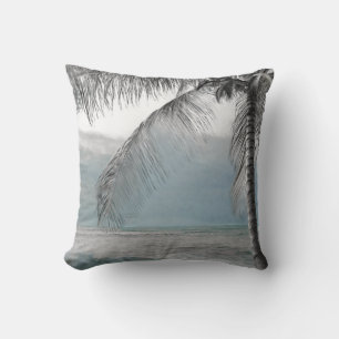 White Palm Coconut Tree Elegant Beach Paradise Cushion
