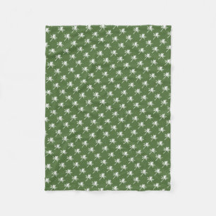 White Palm Trees Pattern Fleece Blanket