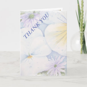 WHITE PANSIES THANK YOU CARD
