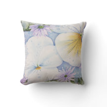 WHITE PANSY PARTY PILLOW TITLE