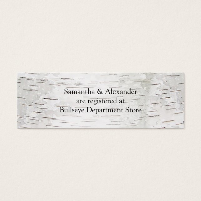 White Paper Birch Tree Bark Rustic Wood Wedding (Front)