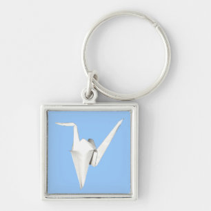 White Paper Crane Keychain