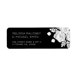 White Paper Cut Roses Black Wedding