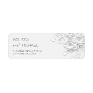 White Paper Cut Roses Minimalist Wedding