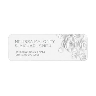 White Paper Cut Roses Minimalist Wedding