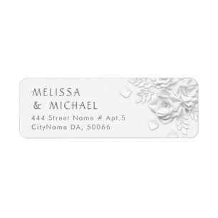 White Paper Cut Roses Minimalist Wedding